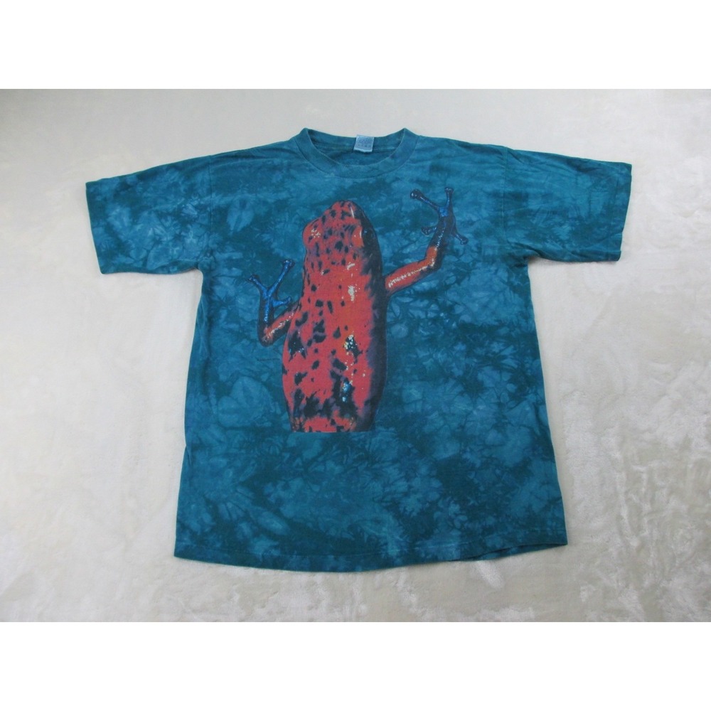 VINTAGE H.L Miller Shirt Mens Extra Large Green Tree Frog Tie Dye Habitat XCVII*